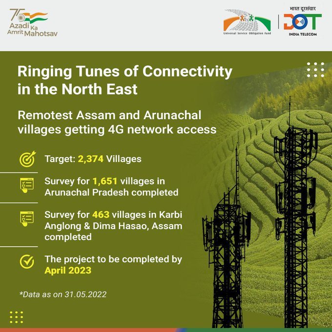 4G network access for remote areas of Assam & Arunachal